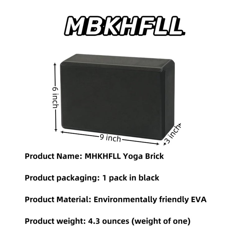 MBKHFLL Yoga Block - Supportive Latex-Free Eva Foam - Soft Non-Slip Surface with Beveled Edges for Yoga  Pilates  Meditation - Yoga Accessories for Stability  Balance  Deepen Stretches (black) - Image 2